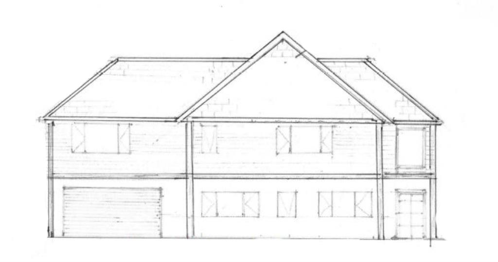 Lot: 12 - FREEHOLD SITE WITH PLANNING FOR TWO DETACHED HOUSES - Plot 1 - front elevation